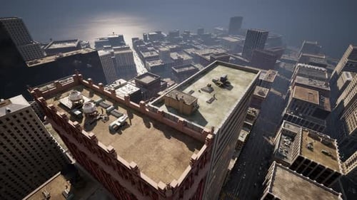 Vista aérea de los techos del edificio del centro de Nueva York