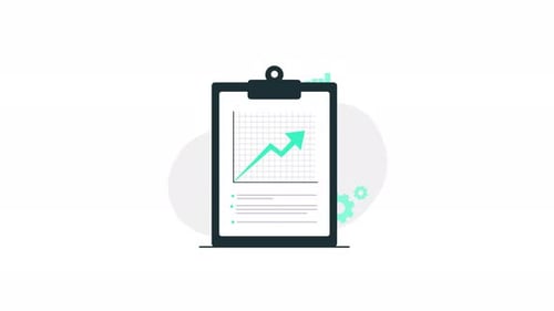Flat Design Business Growth Report Animation