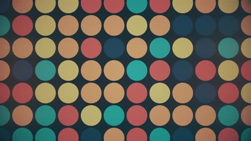 Colorful Retro Geometric Circles Looping Pattern Background