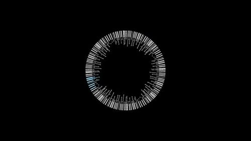 Coleção de interfaces: Faça um loop em um anel com elementos pontiagudos para dentro piscando com partículas ciano a