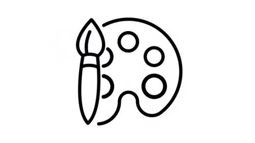 Farbpalette, flache Iconanimation mit Seamless Loop und Alpha