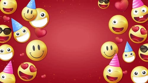 Fondo rojo loco divertido del Día Mundial del Emoji