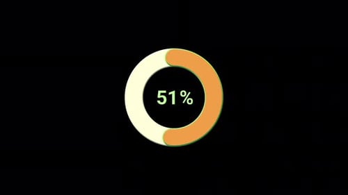Loading animation progress bar circle and linear style with percentage, digital preloader.