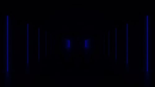 Neon-Lit Dark Tunnel