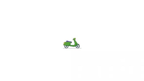 Green Scooter Driving Animation Loop