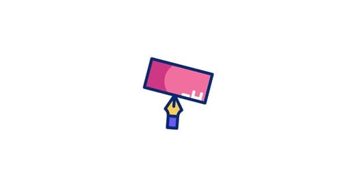 Animated Pen Tool Drawing a Flat Design Rectangle