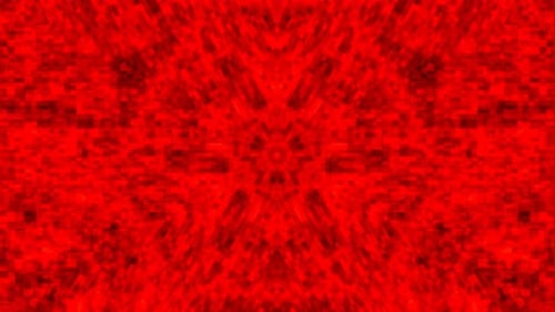 Abstract Red Glitch Pixelated Kaleidoscope Loop Background