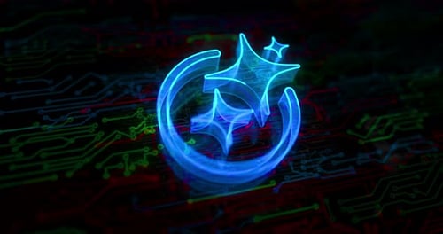 Futuristic Digital Logo Reveal with Glowing Circuit Board