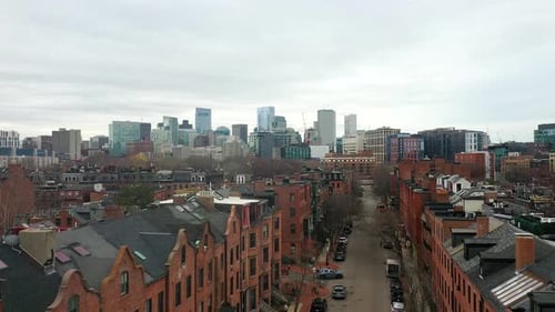 Historic City Crane Aerial Footage shot in Boston