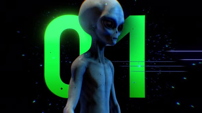 Alien Green Countdown Number 01, Backgrounds Motion Graphics ft ...