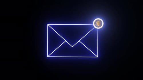 Glowing Neon Email Notification Animated Icon