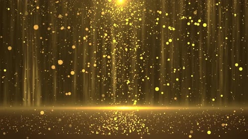 Golden Glitter Dust Glow Luxury Gold Light Particles Award Stage Background Animation