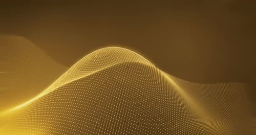 Golden Shimmering Abstract Wave Particle Background
