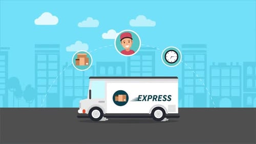 Delivery Truck and Icons