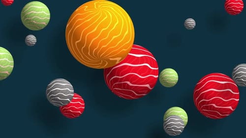 Floating Colorful Spheres Abstract Modern Background Loop
