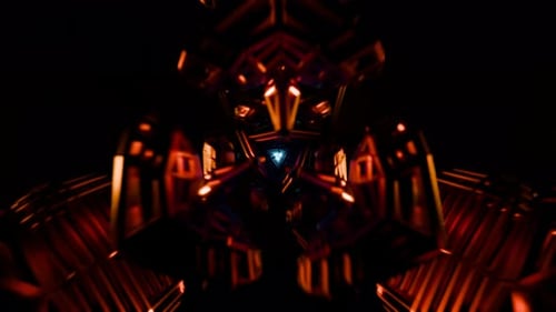 Geometric 3D Tunnel Endlessly Looping for Vibrant VJ Visuals