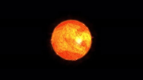 Fiery Sun Star Energy Animated Loop