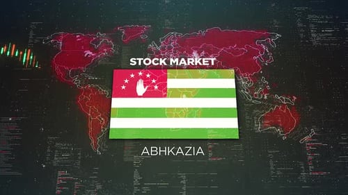 Abhkazia Stock Market Chart Background With Flag