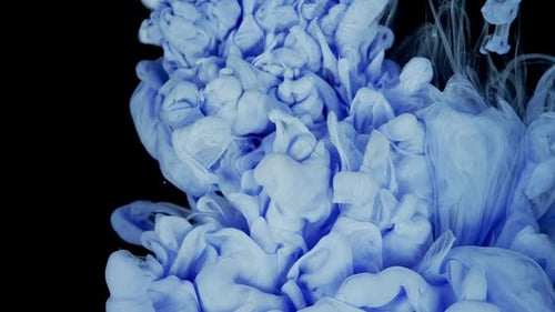 SlowMotion Blue Paint Drops Mixing in Water Captivating Stock Footage