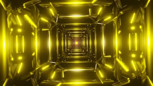Scifi Flight Through Hitech Technology Flashing Tunnel