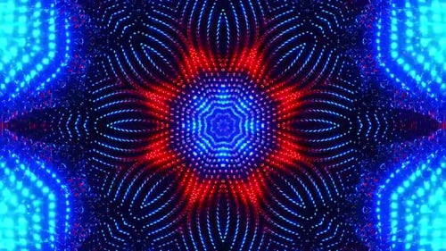 Vibrant kaleidoscope pattern dances with electric energy pulses