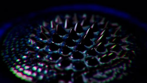 Spiky Black Ferrofluid Moving Smoothly