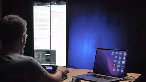Content Creator working on his pc