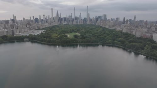 Establishing shot of New York City's Central Park