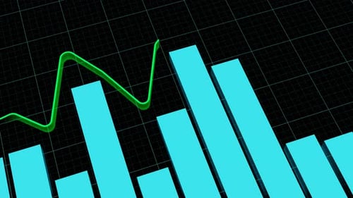Dynamic 3D Bar Chart and Line Graph Corporate Data Animation