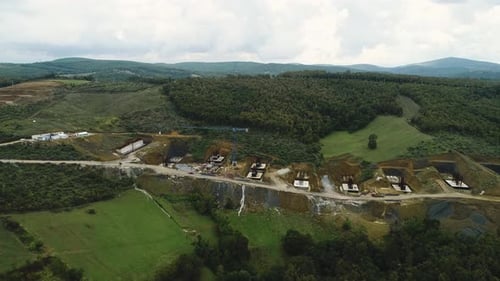 Excavated Foundation Of Highway Construction