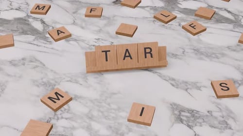 3D Wooden Letter Tiles Reveal Text on Marble Surface