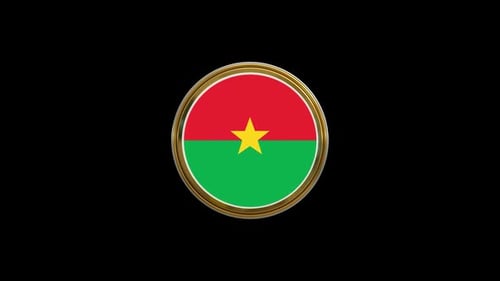 3D Flag Button Burkina Faso Country Identity Animation