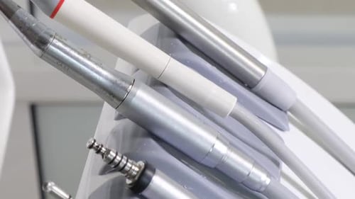 Dental drills and tools in dentist office