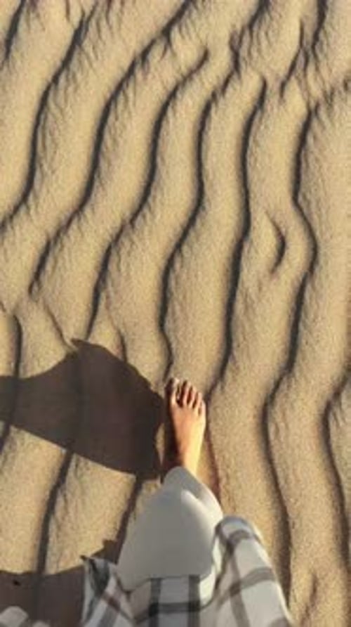 Footprints in the Sand Embracing a Serene and Peaceful Moment at the Beautiful Beach
