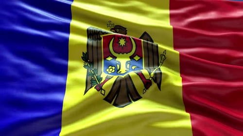 Realistic Waving Flag of Moldova for National Identity Projects
