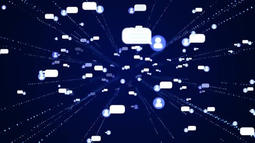 Futuristic Social Media Network Data Flow Background