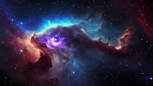 Vibrant Cosmic Nebula Fluid Animation