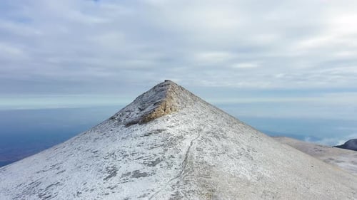 Profitis Ilias Summit, Monte Olimpo, Grecia, gran altitud, helada, cubierto de nieve, Zumbido aéreo