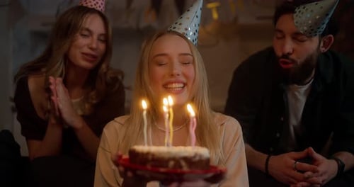 Friends Celebrate Birthday Together at Home