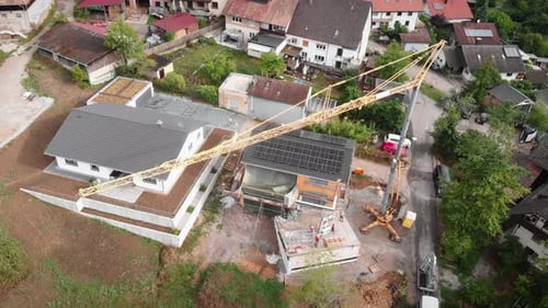 Modern house cottage under construction