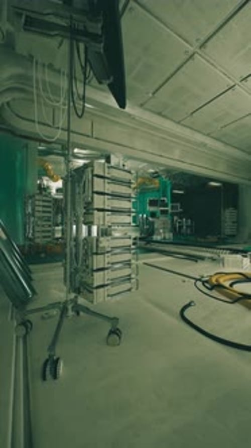 High Tech Laboratory Exploration in a Futuristic Research Facility