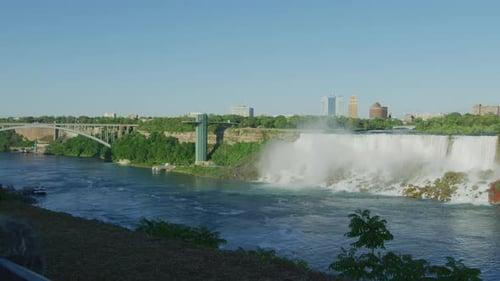 American Falls and Rainbow Bridge, seen from the Canadian side