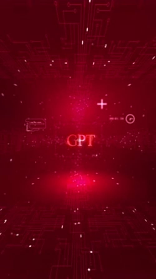 Gpt Words In Ai On Digital Background