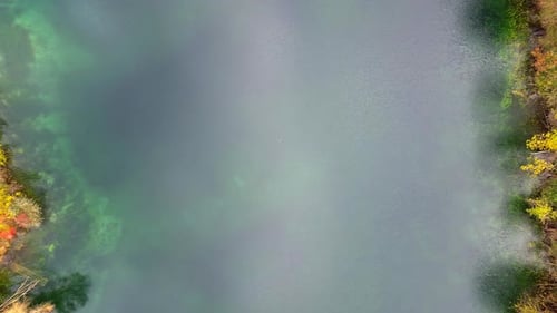 Luftdrohnenaufnahmen in 4K von der herbstlichen Seeufer