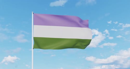 Gender Queer Pride-Flagge weht im Wind
