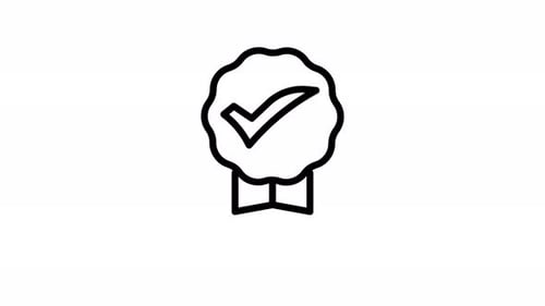 Animated Checkmark Badge Icon for Approval and Quality