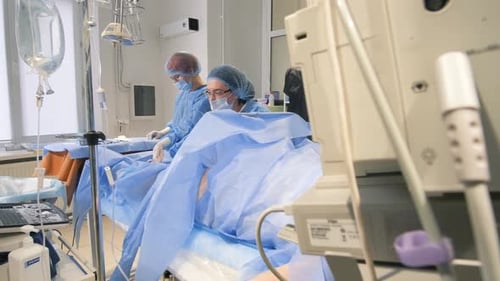A Team of Surgeons During an Operation to Remove Veins Phlebectomy Surgical Operation in the Clinic