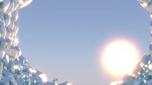 Ice Cave Tunnel Hole Sun Bright Nature Bg Able to Loop Endless