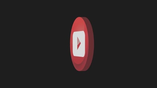 Animated 3D Play Button Icon Rotating Loop