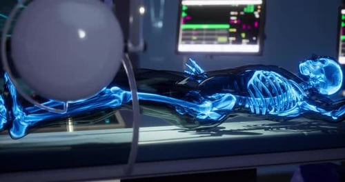 Futuristic Human Anatomy Scan Animation